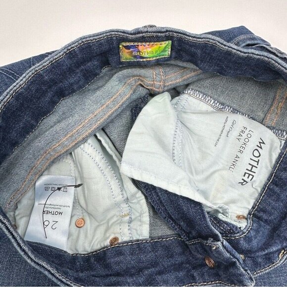 Mother Women's‎ Looker Ankle Fray Girl Crush Raw Hem Designer Jeans W26-28/L26 - Picture 5 of 11